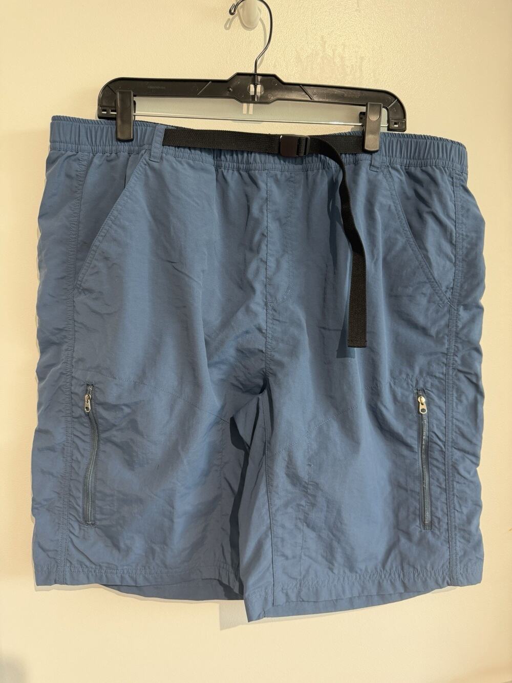 REI Men's Blue Gray mesh Lined Swim Trunks Surf Shorts Pockets UPF 30+ Size-XL